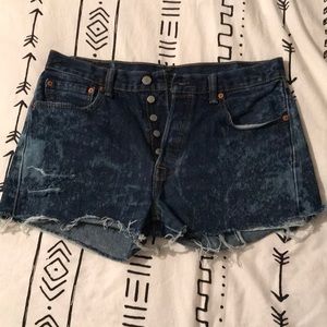 Levi’s button fly distressed shorts
